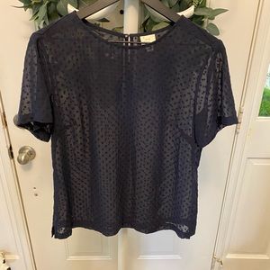 a new day Semi Sheer Swiss Dot Textured Too SS M